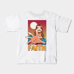 Jesus Christ Faith In God Our Lord and Savior Kids T-Shirt